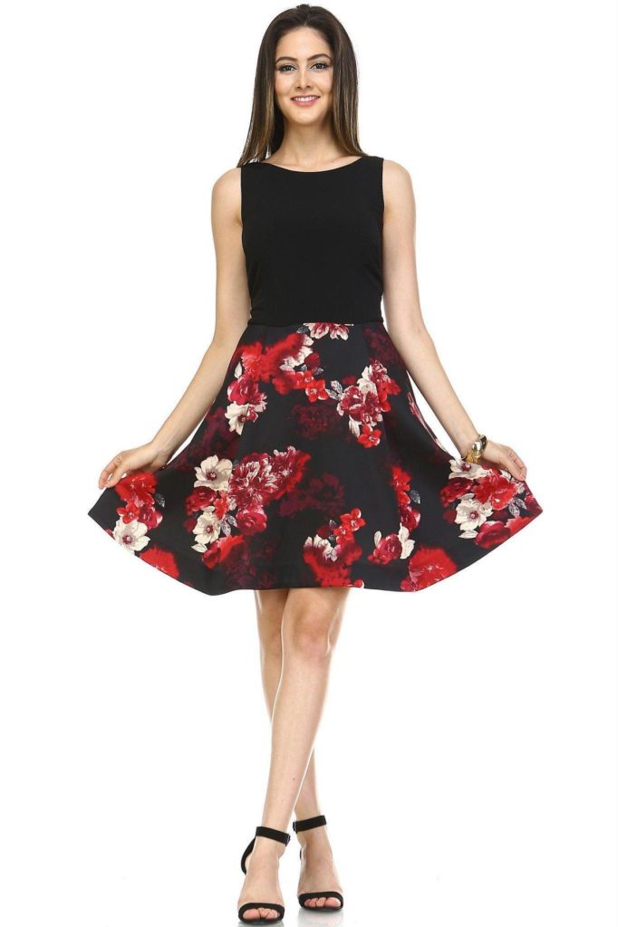women's a-line floral print dress